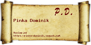 Pinka Dominik névjegykártya